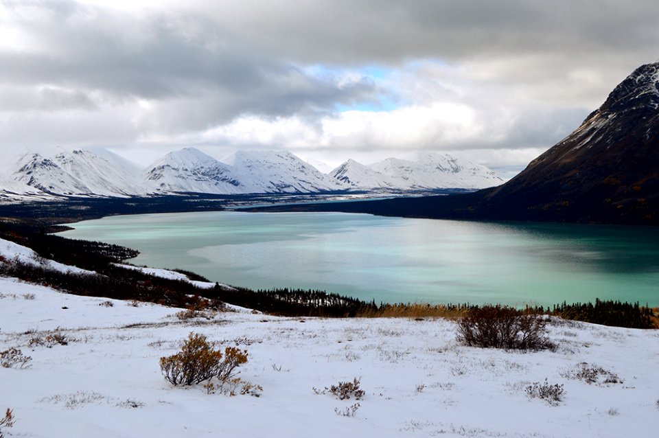 Snowy Upper Twin Lake