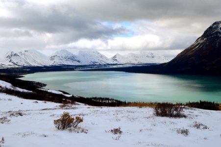 Snowy Upper Twin Lake
