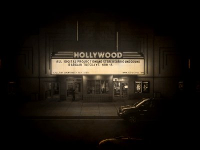 Hollywood Marquee at night