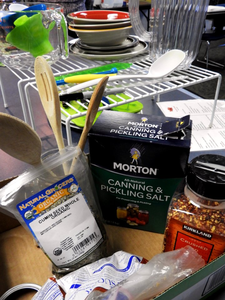 Getting all the pickling ingredients and supplies ready