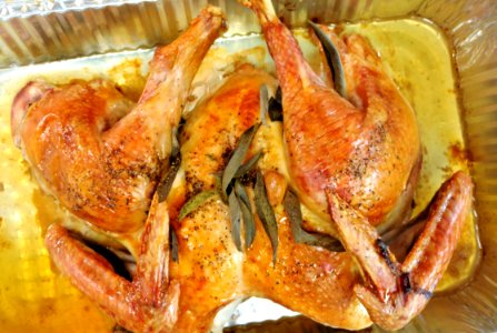 Spatchcocked turkey with fresh sage and garlic