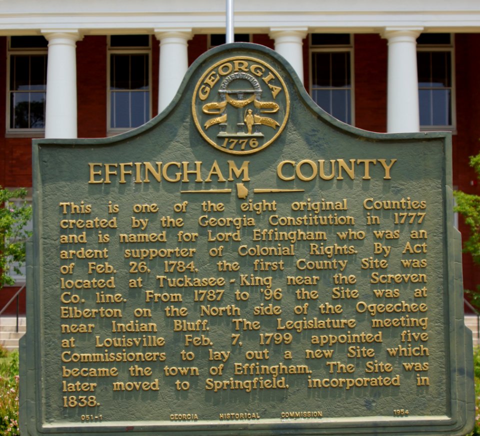 Effingham County Historical Marker