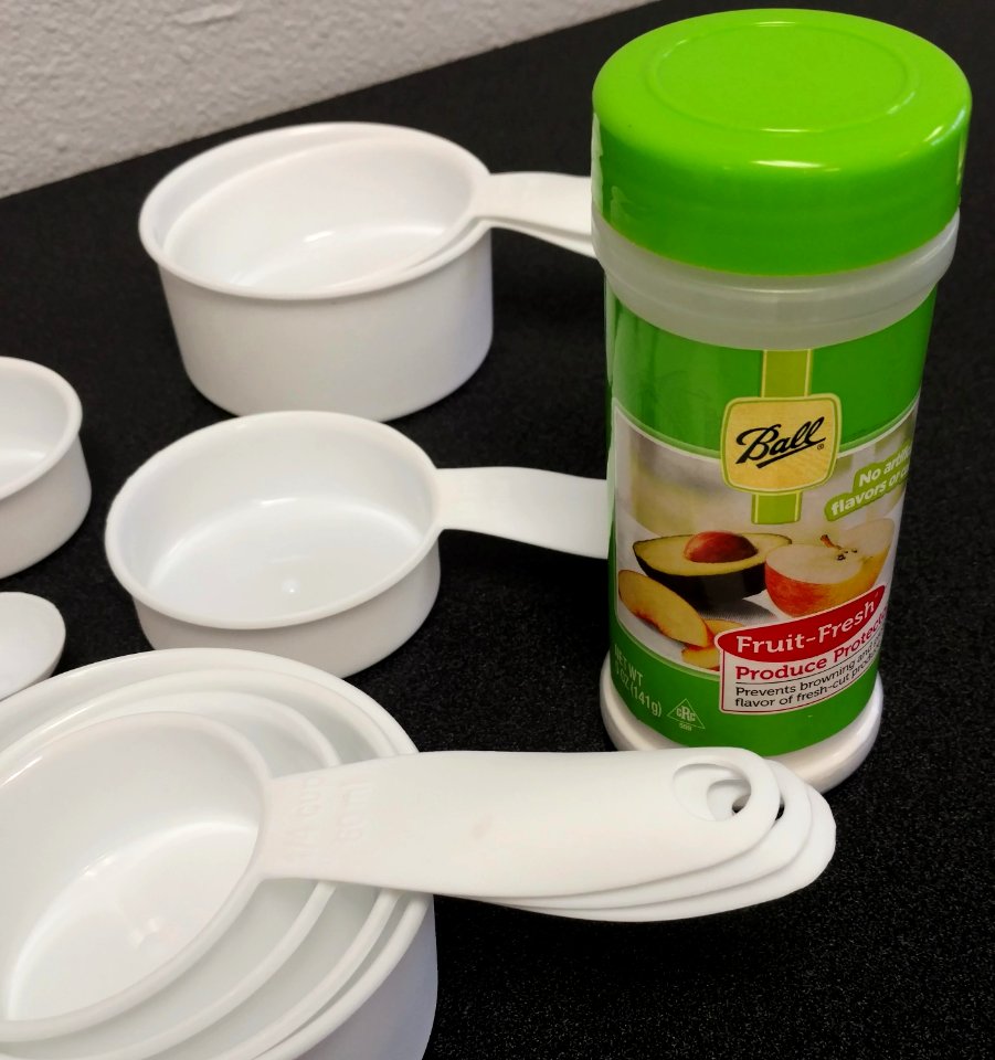 Measuring cups and Fruit-Fresh