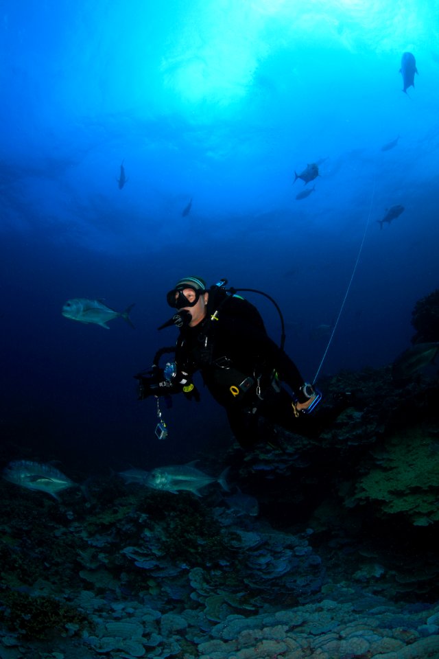 Cori Kane and Giant Trevally at Lisianski