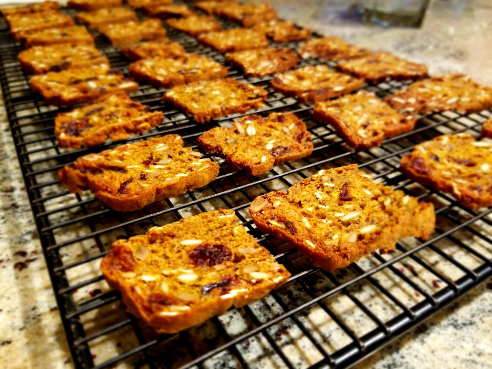 Pumpkin craisin almond toast