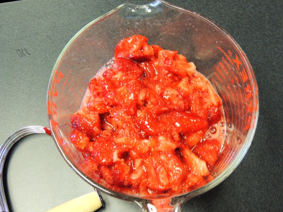Mashed strawberries