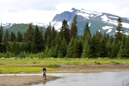 Fishing Below Slope Mountain