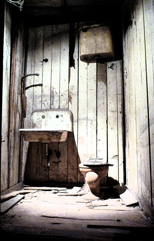 Damaged restroom wc
