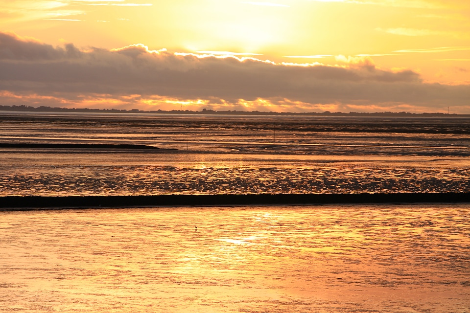 Sunset north sea background