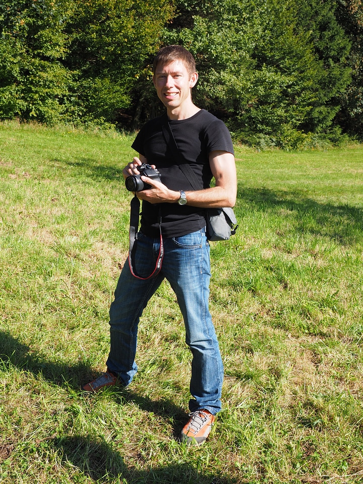 Photographer delighted relaxed