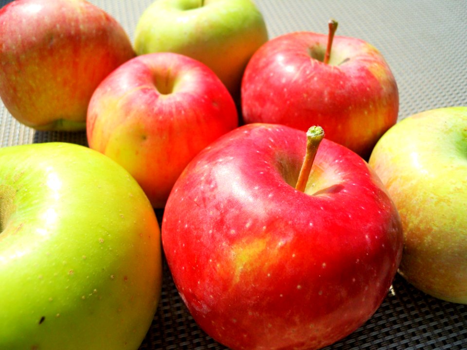 Apples on table