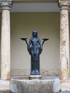 Woodland cemetery fountain virgin with the tears cups