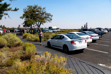 Eclipse weekend in Craters of the Moon - Caves parking area