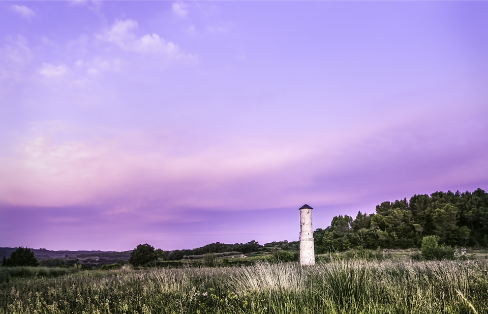 The clouds horizon purple