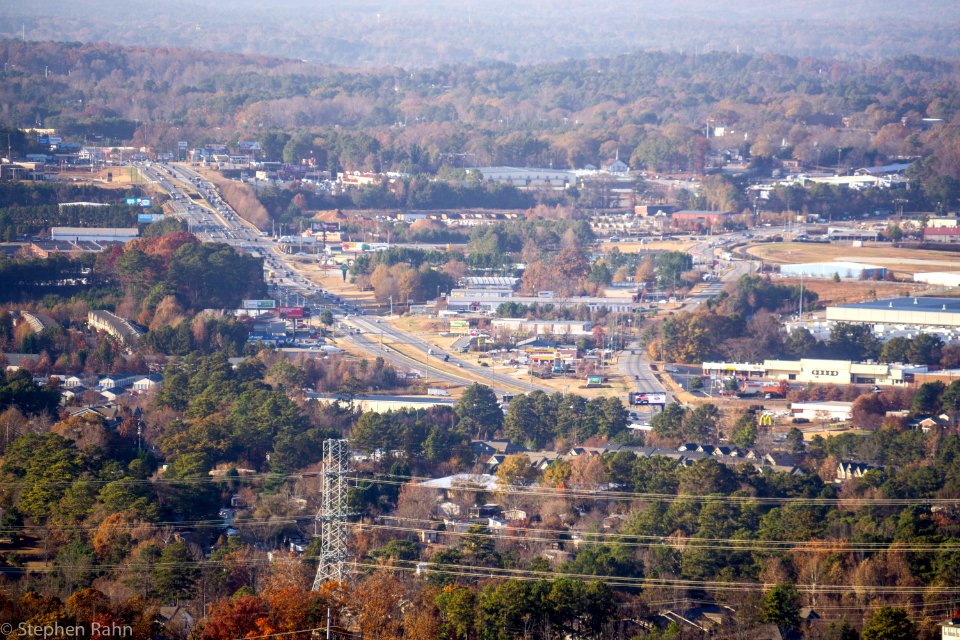 Downtown Kennesaw as seen from Kennesaw Mountain