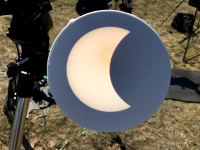 Observing the eclipse via telescope projection.