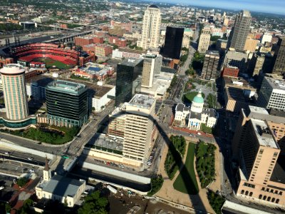 View of Downtown St. Louis from the Arch photo