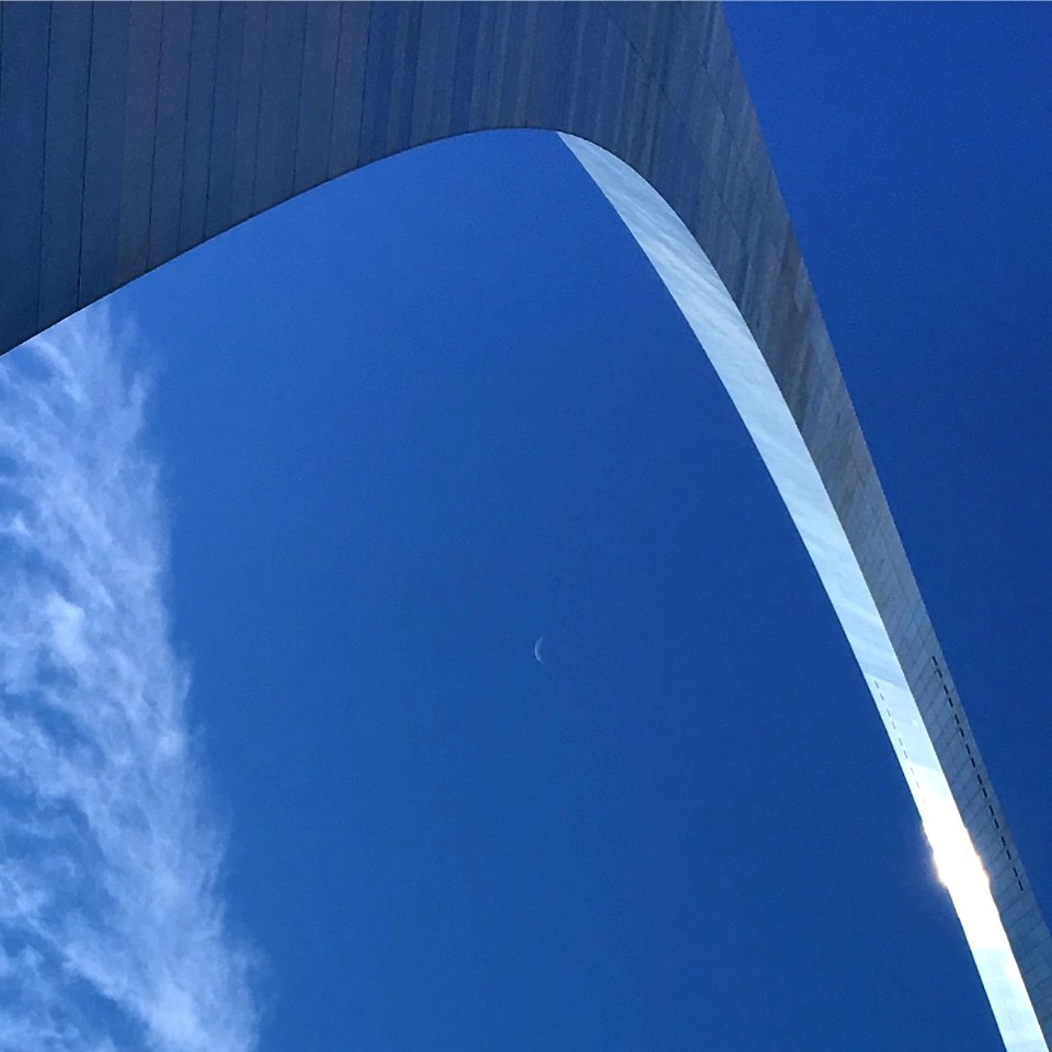St. Louis Arch and the Waning Crescent Moon