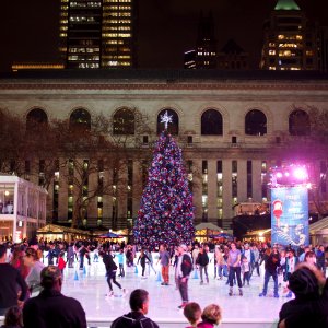 Ice skating in Bryant Park
