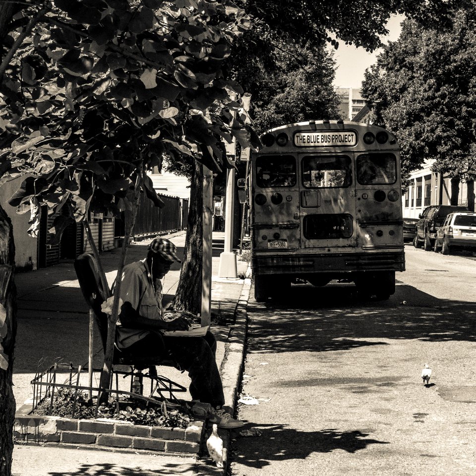 Blue bus