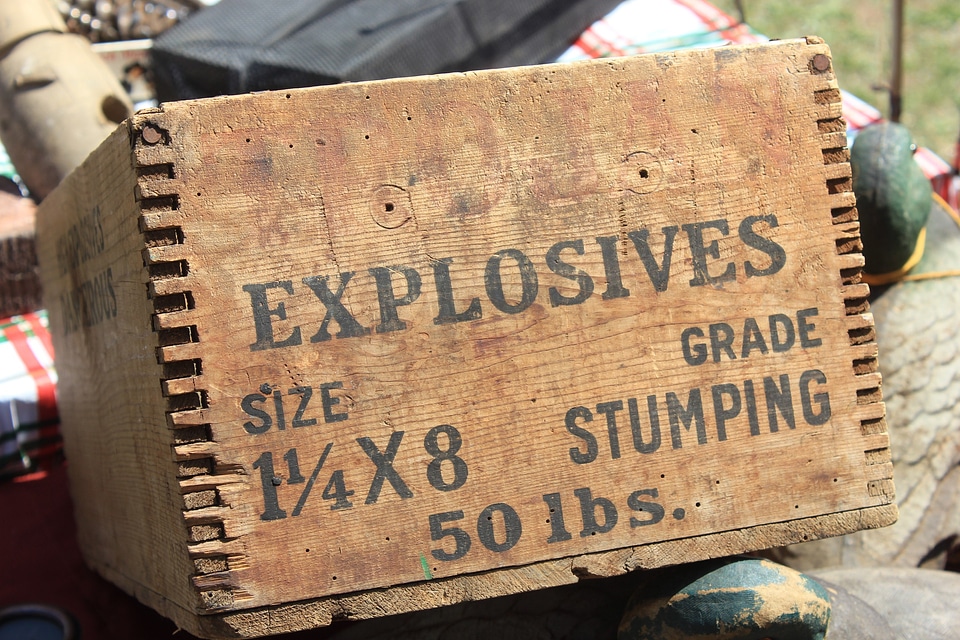Antique wood joints brown box