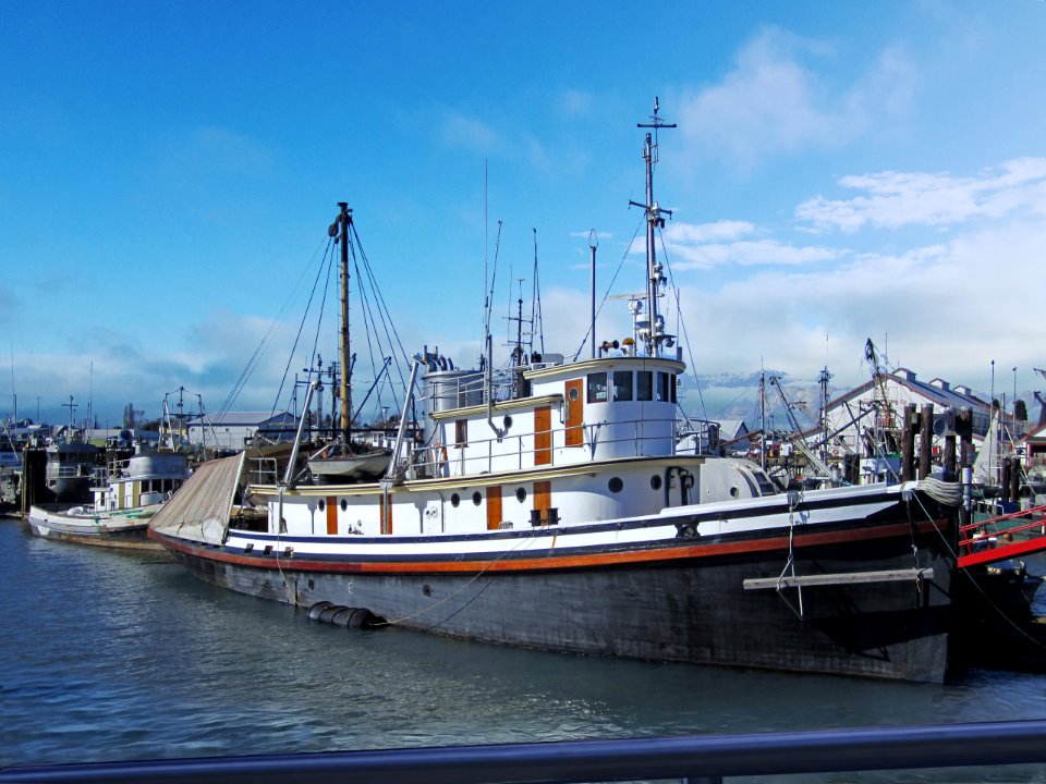 Large Wooden Trawler at Steveston Wharf