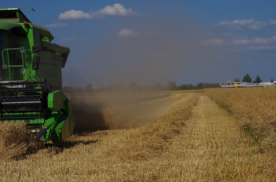 Tractor straw stubble