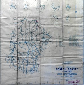 General Highway map, Cannon County, Tennessee