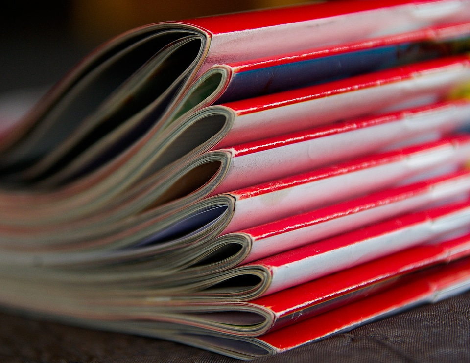 Journals newspapers stack