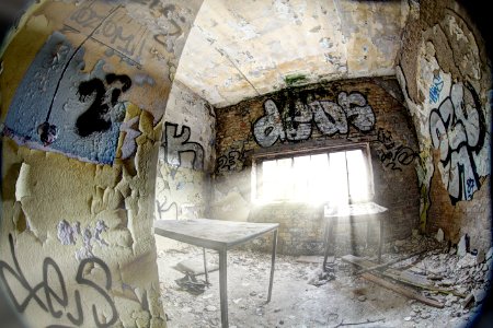 Lost Place Berlin Lightbeam HDR photo