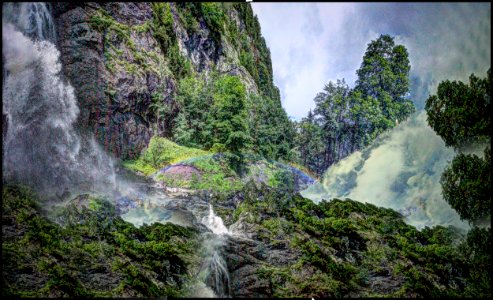 Klöntal Wasserfall HDR photo