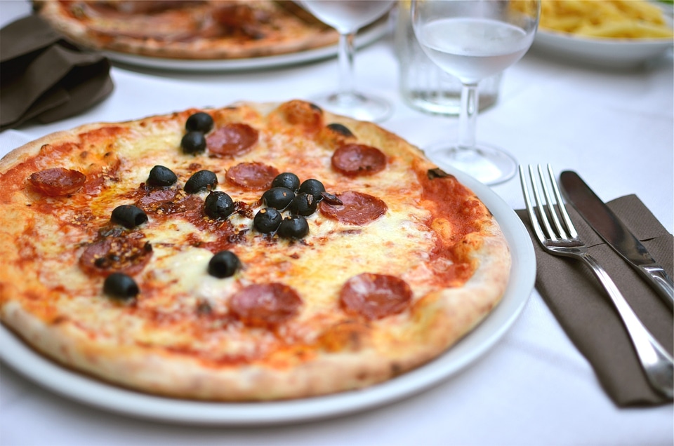 Black olives cheese fork