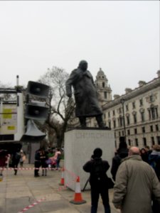 Statue of Winston Churchill (Ivor Roberts-Jones, 1973) - Parliament Square - Westminster - London photo