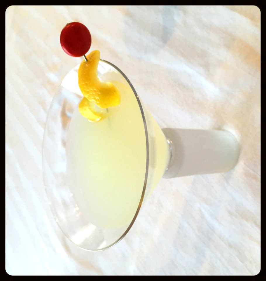 Lemon drop martini with classy pick