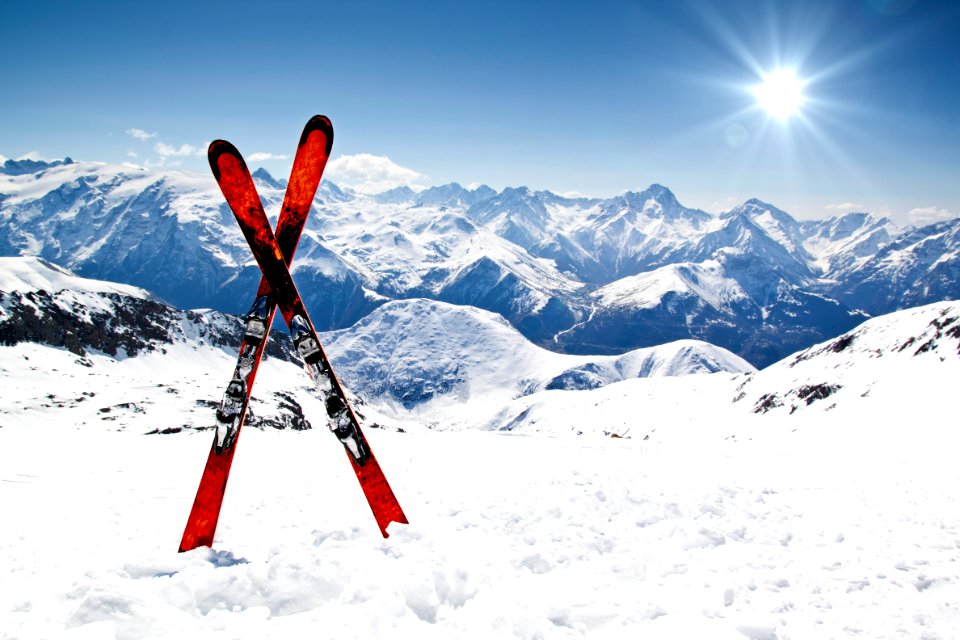 Pair of cross skis photo