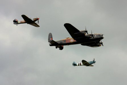 Lancaster Spitfire and Hurricane