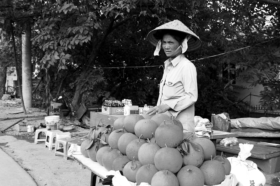 Black and white seller city photo