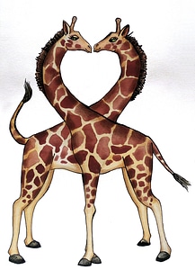 Animals decoration kiss