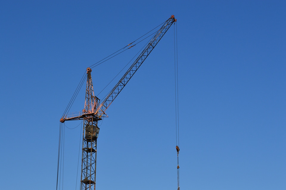 New house development crane hoisting