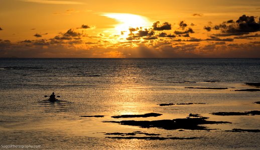 Paddling into the sunset