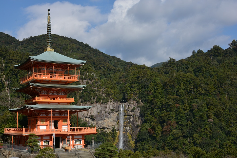 World heritage site japan waterfall