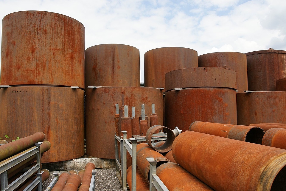 Site steel pipe location