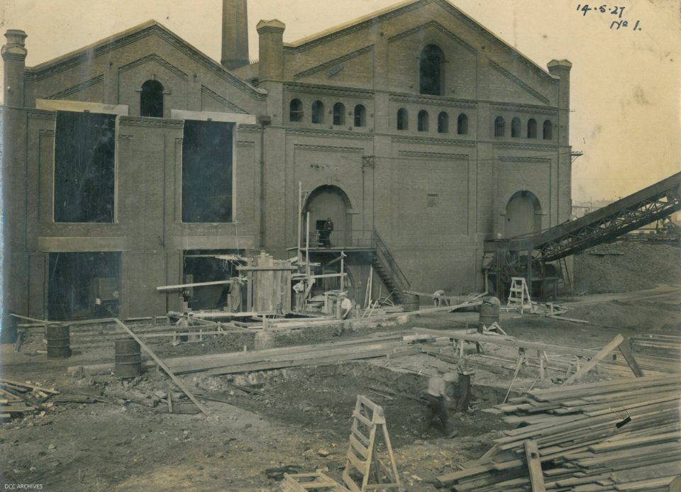Vertical Retort Installation in progress, Dunedin Gasworks, 1927