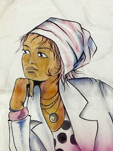 Woman wall street art
