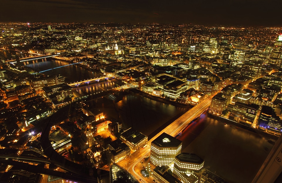 Panorama views of the city light