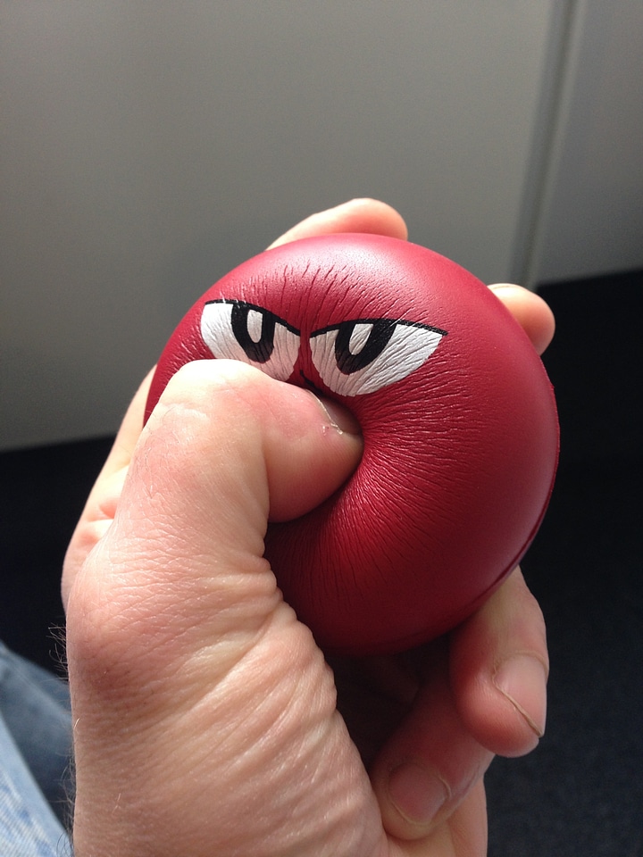 Stress ball red face