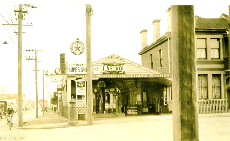 Great Northern Petrol Station, corner of Great King and Duke Streets, c1930s