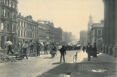 Princes Street - Construction of Tramlines