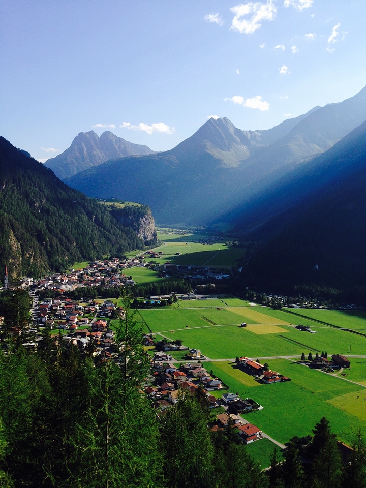 Mountains cities towns
