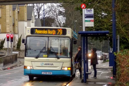 Once upon a time. Not so long ago the Arriva 79 Bus used to run all the way to Allington. Here it is on London Road by Queens Road. photo